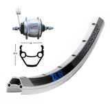Rueda Trasera Winora Exal ZX19 Contrapedal Shimano SG-8C20 135mm Plata Mate
